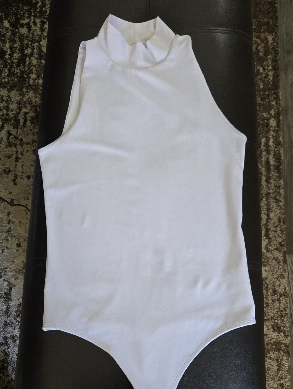 Express White Sleeveless Mock Neck Bodysuit